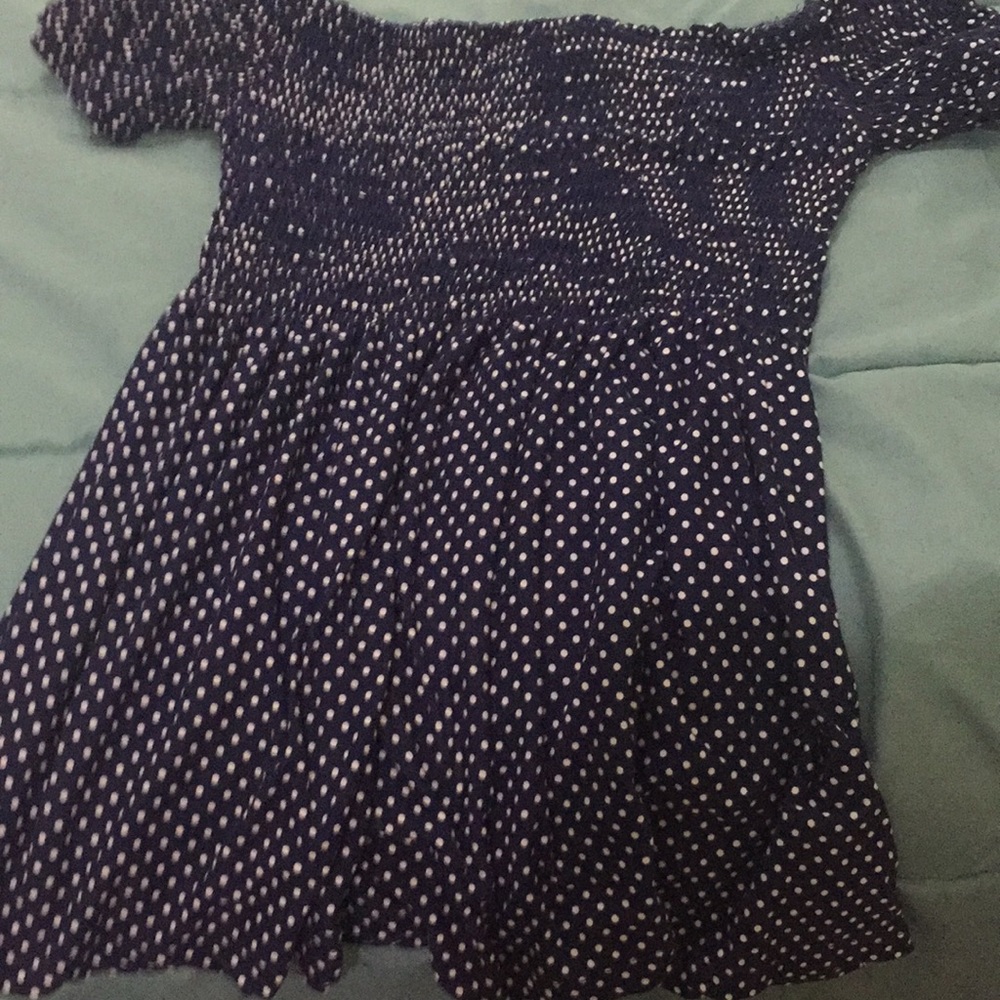 Shirt with navy backround and white dots